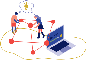 Illustration Partner und Neugierige