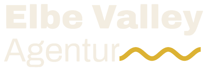 Logo der Elbe Valley Agentur (weiß)